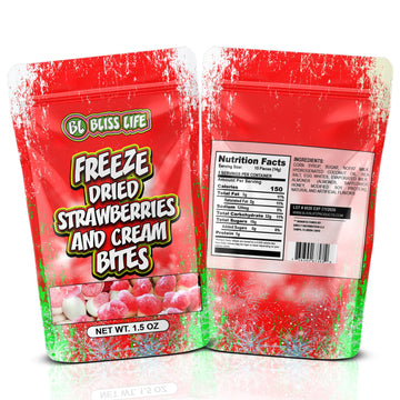 Strawberry And Cream Bites Freeze Dried Fruit Candy From Tiktok, Asmr Crunchy Candy, Sweet And Sour Kids Snacks, Unique Novelty