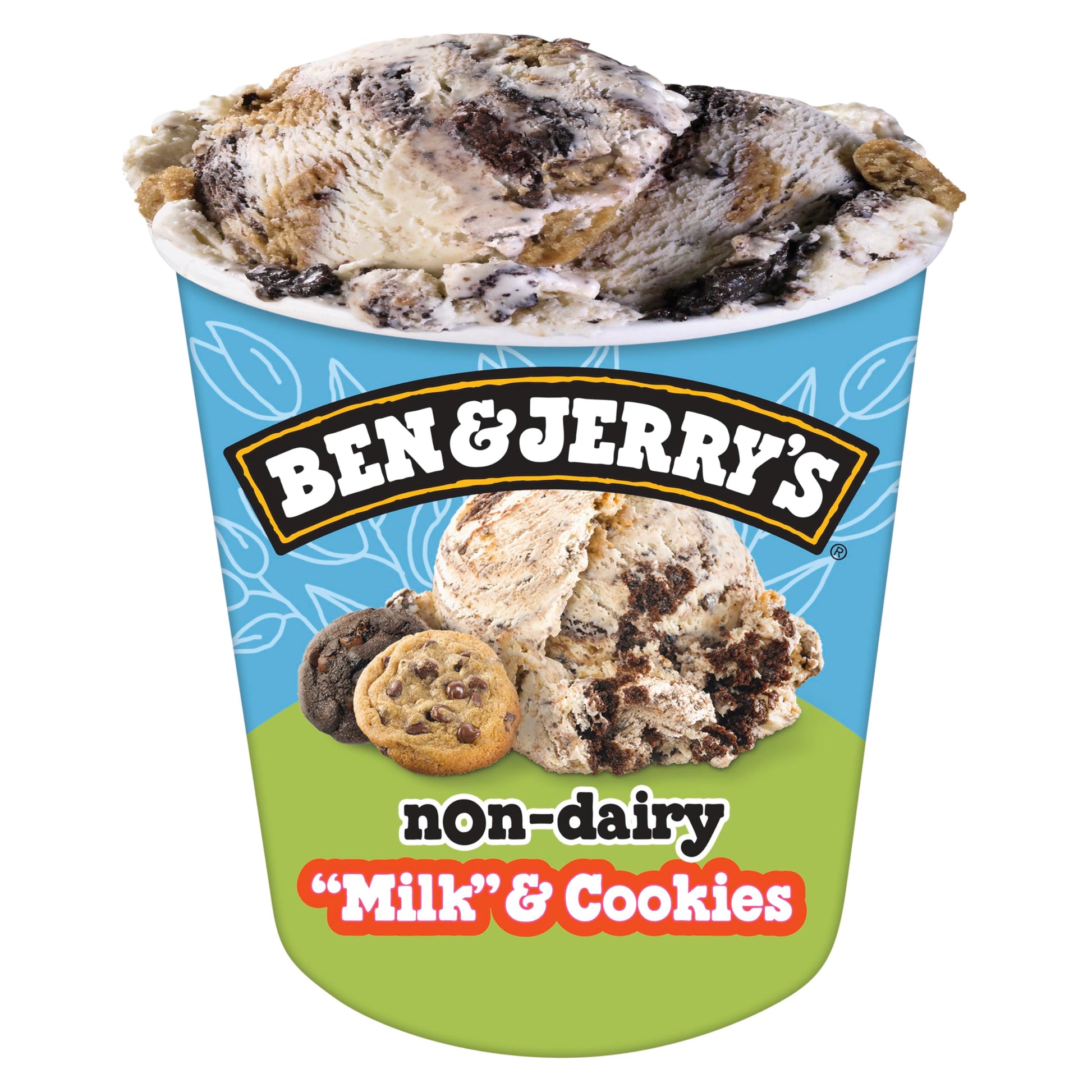 Ben & Jerrys Non-Dairy Milk & Cookies Vanilla Frozen Dessert Certified Vegan Pint 16 oz