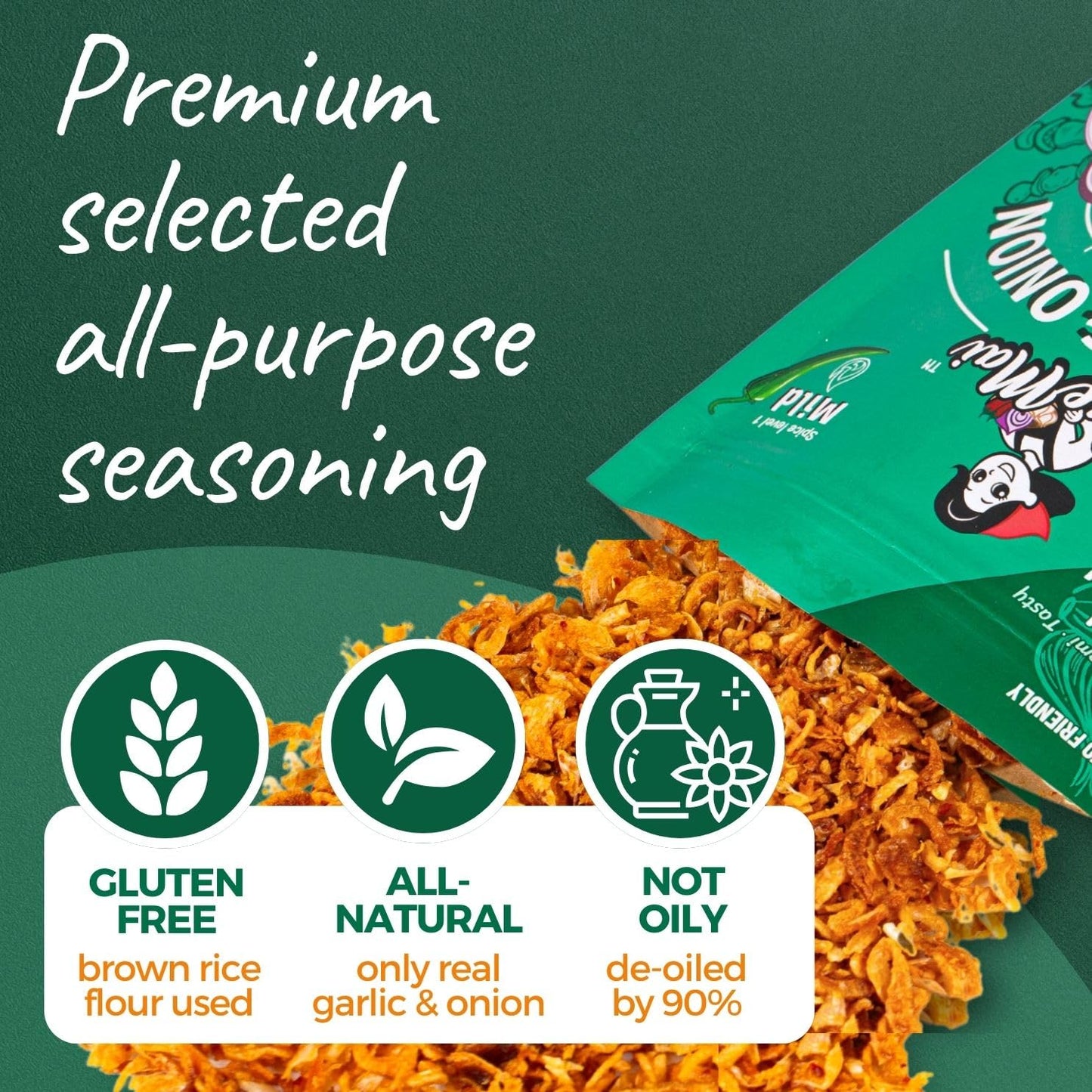 MaeMai Chili Crisp (MILD Spice) - enhanced Onion & Garlic Flakes - Crispy All-Purpose Seasoning  Topper | Keto  vegan  gluten-free. Crunchy condiment for ramen add ons  rice seasoning  salads | 3.17 oz (90g)