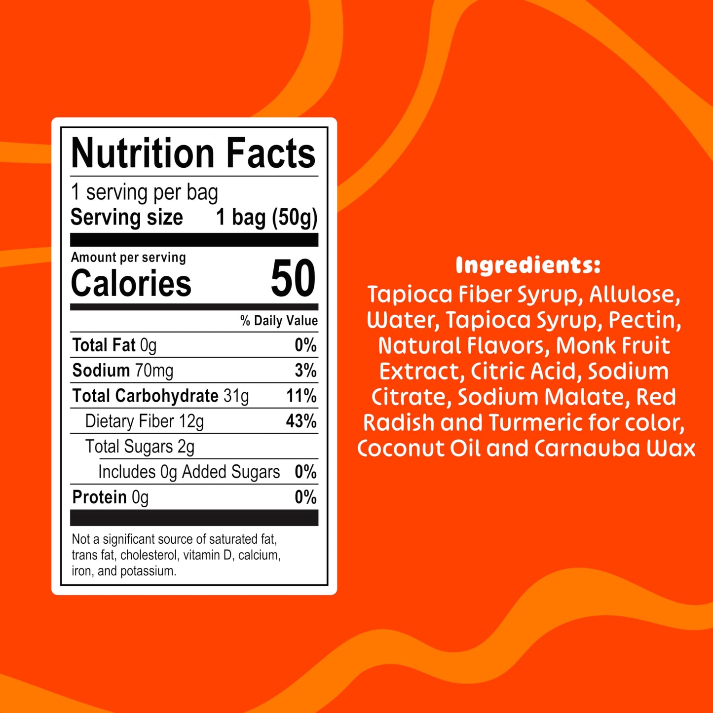 Blobs Gummy Candy - Low Carb, Low Calorie, Vegan, Gluten Free - 1.8 oz Bag (Pack of 6) - Orange Peach Flavor