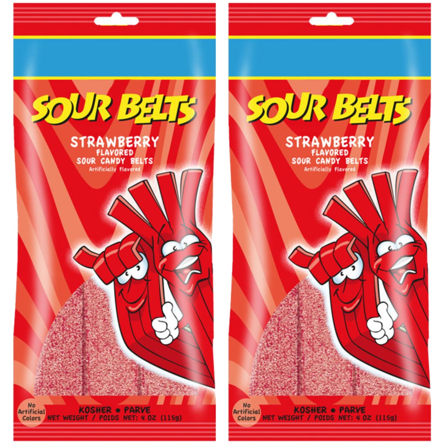 Snacktery Red Strawberry Sour Belts - Vibrant & Tangy Strawberry Sour Strips - Non GMO, Vegan & Kosher Strawberry Belts Candy - 