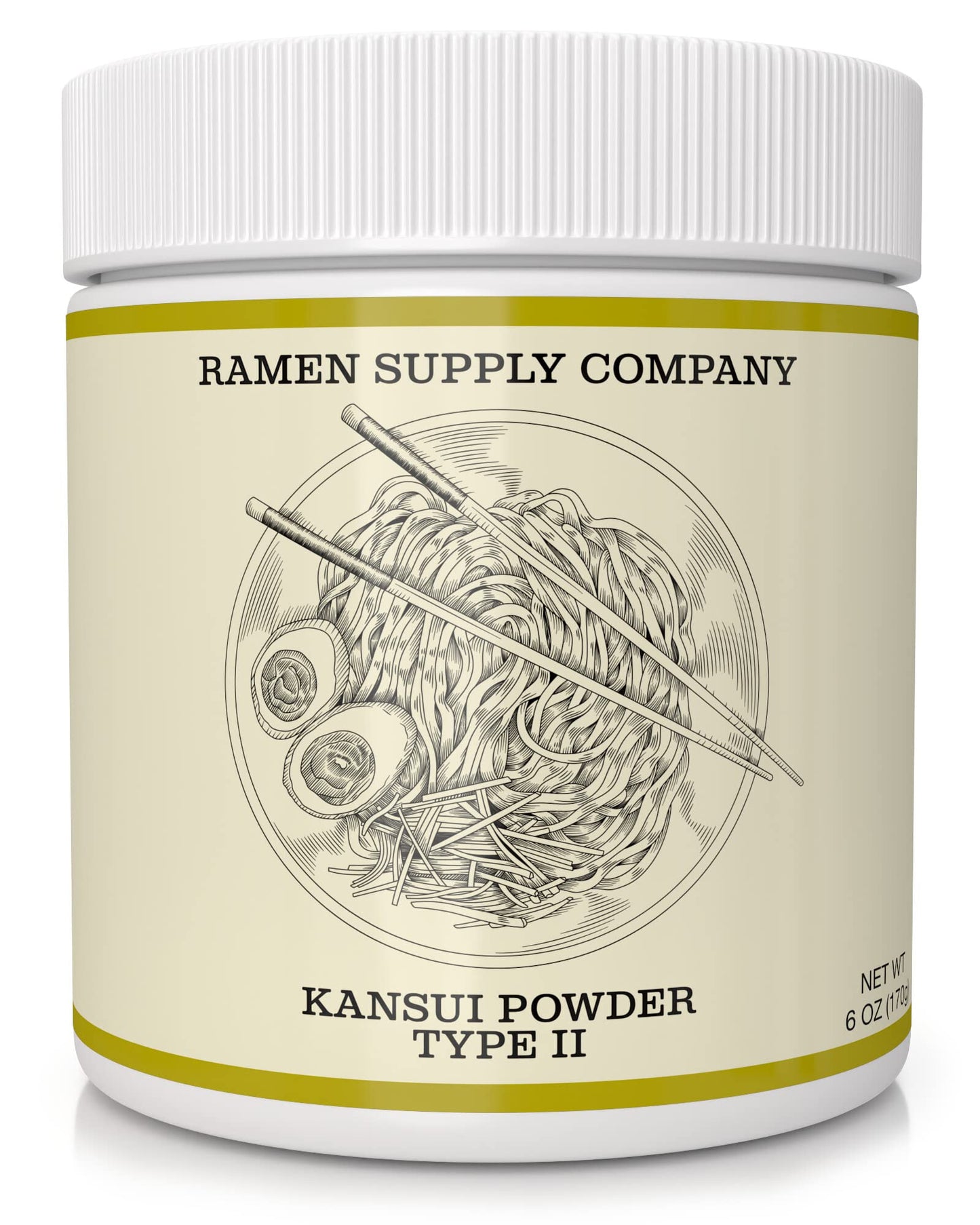 Ramen Supply Company Kansui Powder for Fresh Ramen Noodles - Potassium & Sodium Carbonate Blend - 6 Oz