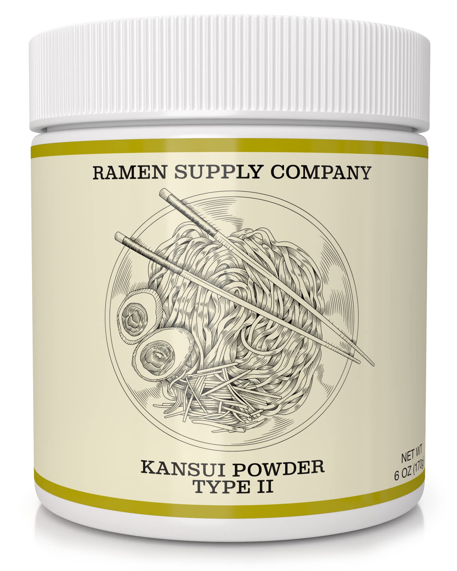 Ramen Supply Company Kansui Powder for Fresh Ramen Noodles - Potassium & Sodium Carbonate Blend - 6 Oz