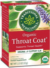 Traditional Medicinals Organic Throat Coat Herbal Tea - 16 Tea Bags - Case of 6