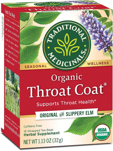 Traditional Medicinals Organic Throat Coat Herbal Tea - 16 Tea Bags - Case of 6