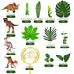Dinosaur Cake Toppers Dinosaur Toy Figures Model Grass Cake Decorations For Boy Girl Birthday Baby Shower Dinosaur Theme Jungle