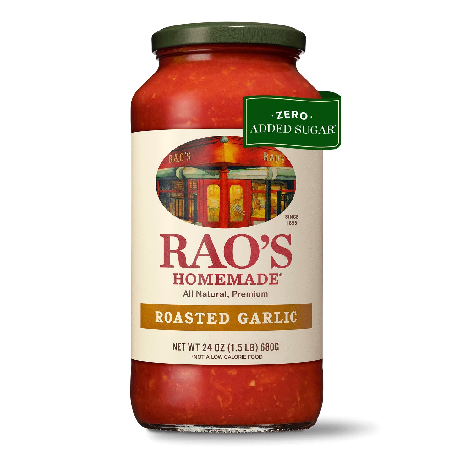 Raos Homemade Tomato Sauce  Roasted Garlic  24 oz  Versatile Pasta Sauce  Carb Conscious  Keto Friendly  All Natural  enhanced Quality  Made with Sweet Italian Tomatoes and Caramelized Garlic