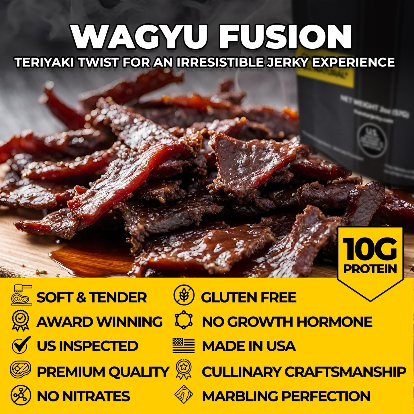 Five Star Wagyu Teriyaki Beef Jerky, Soft & Mouth Melting Tender Jerky, Award-Winning Premium Beef Jerky, No Artificial Ingredie