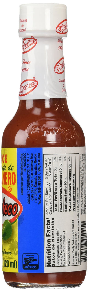 El Yucateco Red Salsa Picante de Chile Habanero Hot Sauce - 4 oz