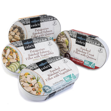 Coles Open & Eat Meals Variety Pack - Smoked Salmon & Trout with Quinoa & Vegetables, 5.6 oz (Pack of 4)