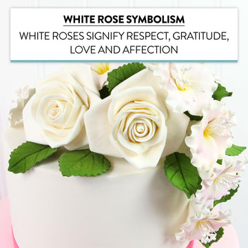 Global Sugar Art Peace Rose Sugar Cake Flowers White 3 Inch, 3 Count By Chef Alan Tetreault
