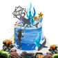 BANBALLON Shark Cake Topper Set - 9 Vibrant Shark Figurines for Kids Baby Shower Ocean Theme Birthday Party