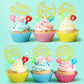 Macarrie 40 Pcs Birthday Cake Topper Set, Gold Acrylic Glitter Decor, 20 Different Shapes