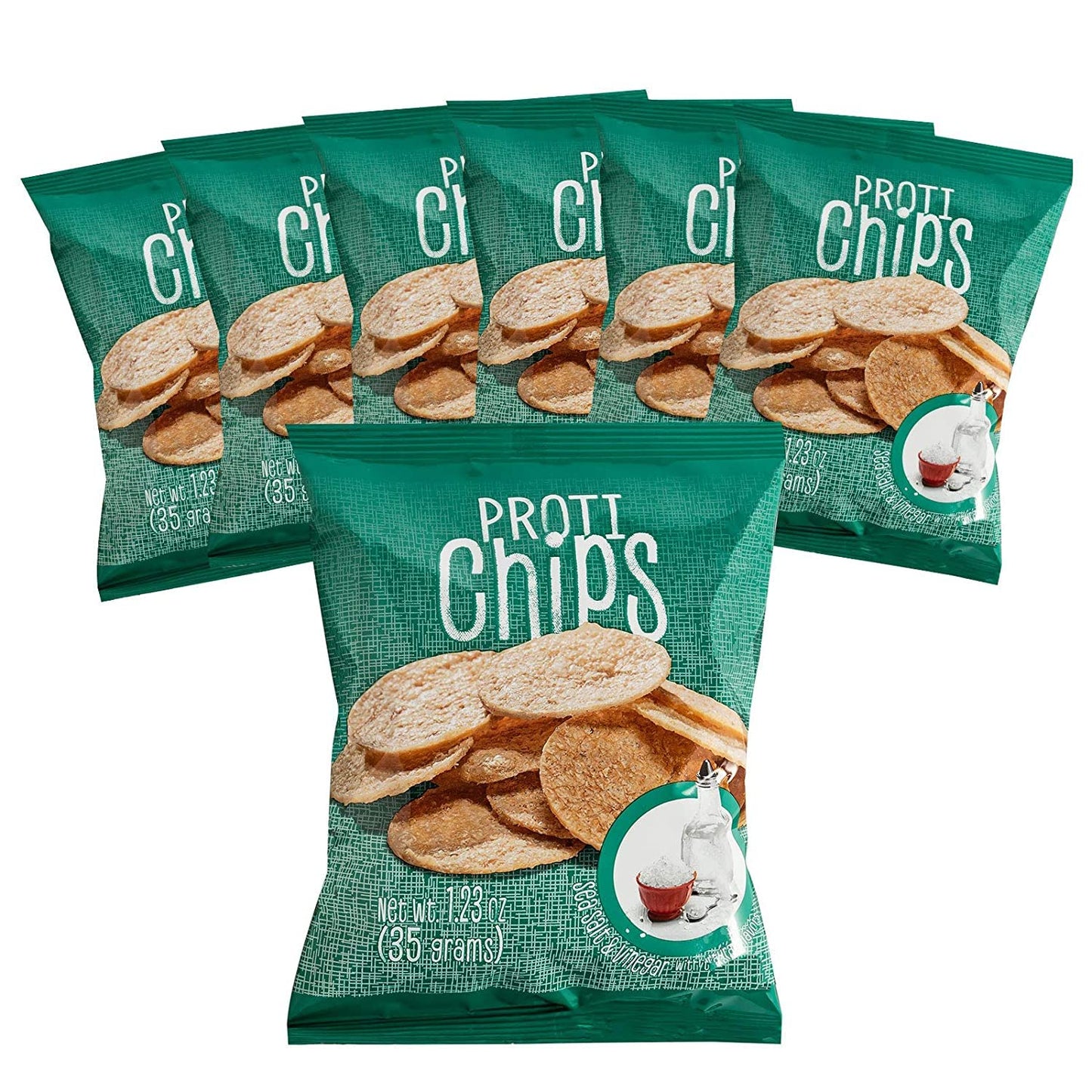 PROTIFIT - 7 Bag Pack High Protein Proti Chips, High Fiber, Low Calorie, Low Carb, Low Fat, Gluten Free, Ideal Protein Compatibl