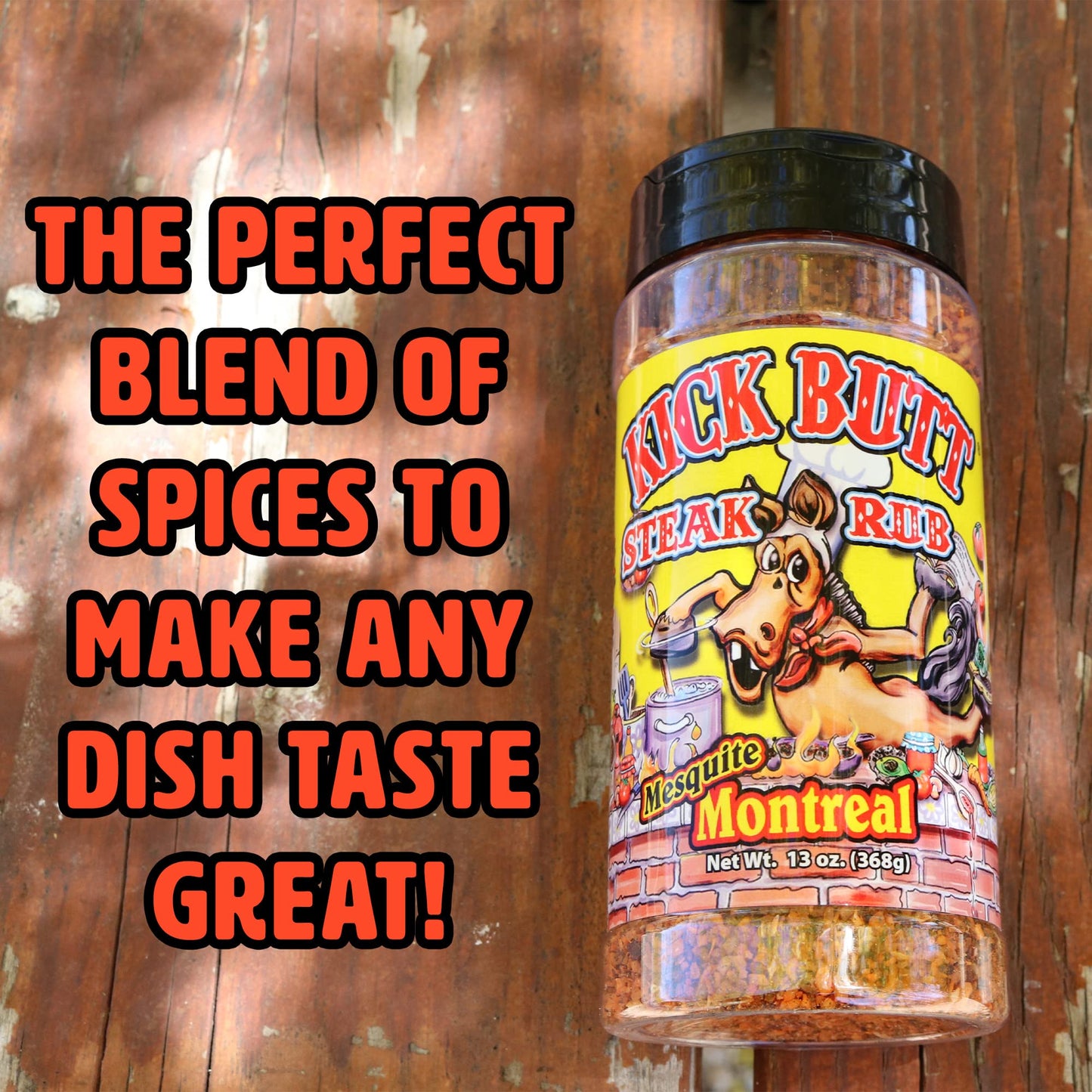 Kick Butt Gourmet Cajun Seasoning Spice Shaker - Spicy Cajun Seasoning Rub (7 Oz) - Use For Creole Seasoning (Montreal Steak)