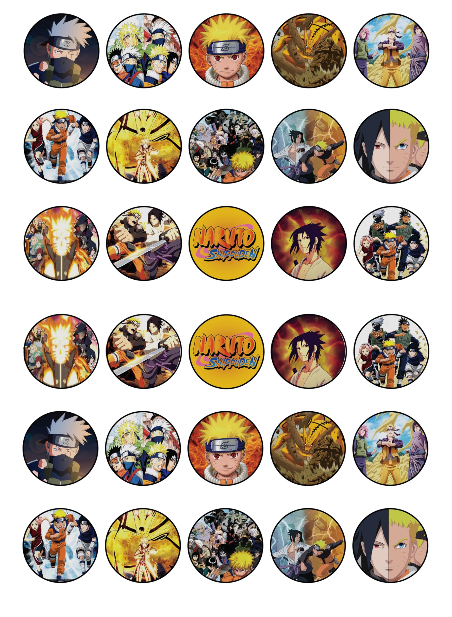 30 X Edible Sugar Cupcake Toppers - Nauto Themed Collection Of Edible Cake Decorations | Uncut Edible On Sugar Sheet
