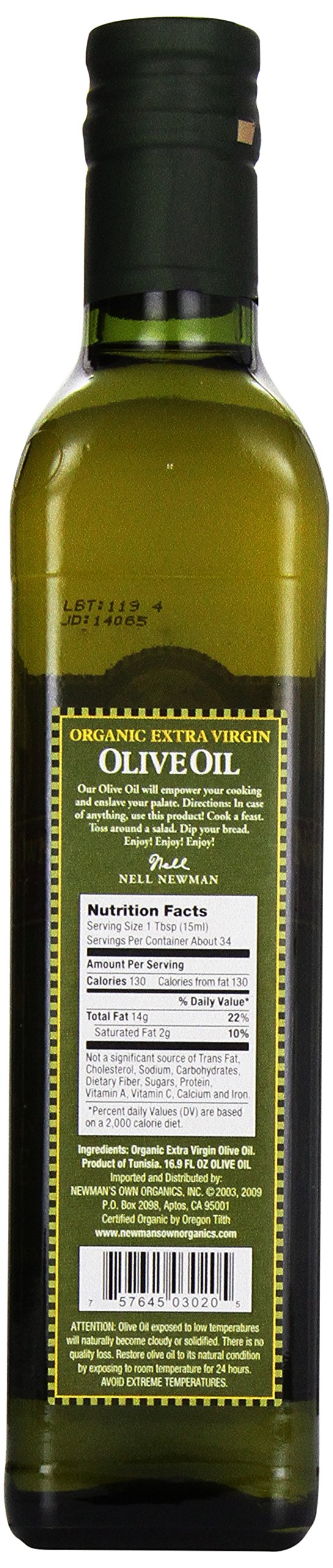 Newmans Own Organic Extra Virgin Olive Oil, 17 oz