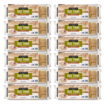 Sesmark Gluten Free Rice Thins Brown Rice - Non GMO Project Verified - 3.5 Oz. (Pack of 12)