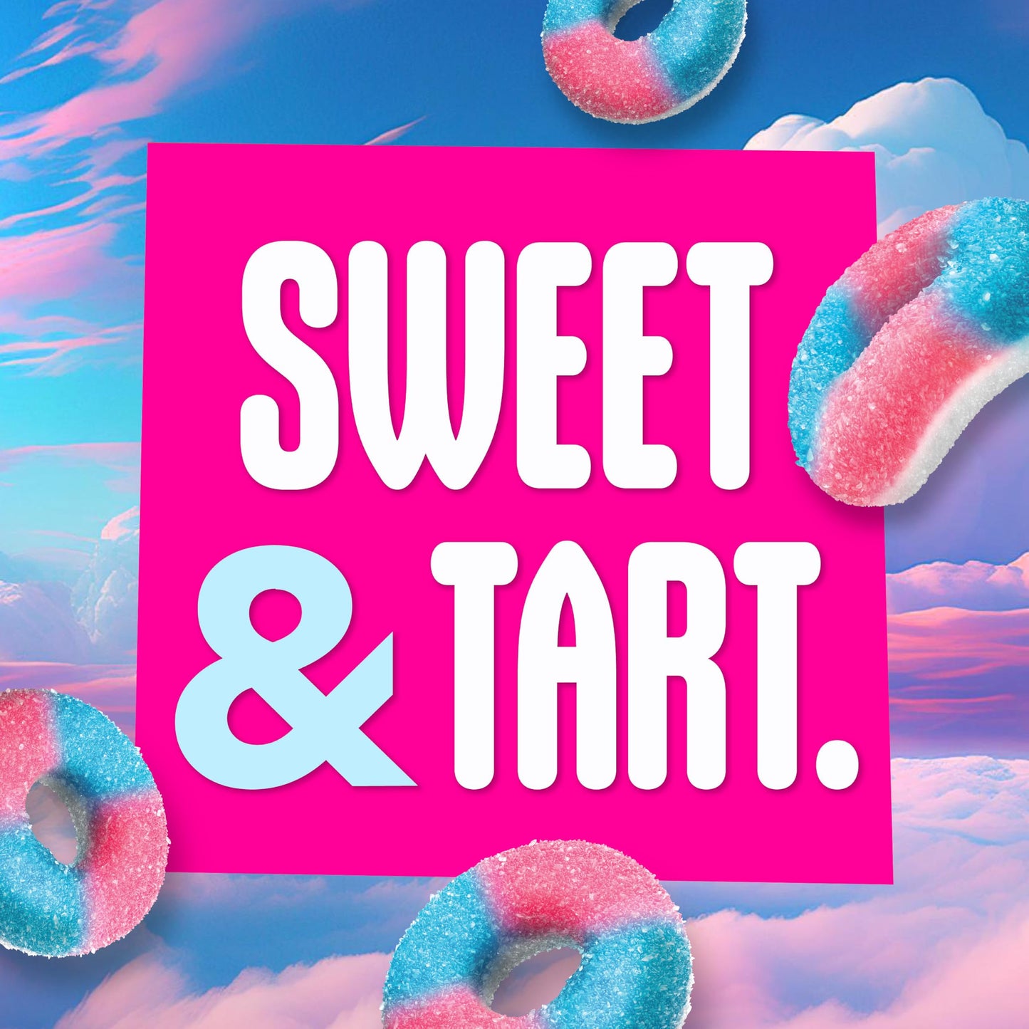 SweeTARTS Candy, Blue Punch and Strawberries and Cream, Tart and Chewy, 11 oz