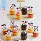 Cyodoos Edible Cow Cupcake Toppers - 40Pcs Wafer Paper Farm Animal Picks for Kids Birthday Party Decorations