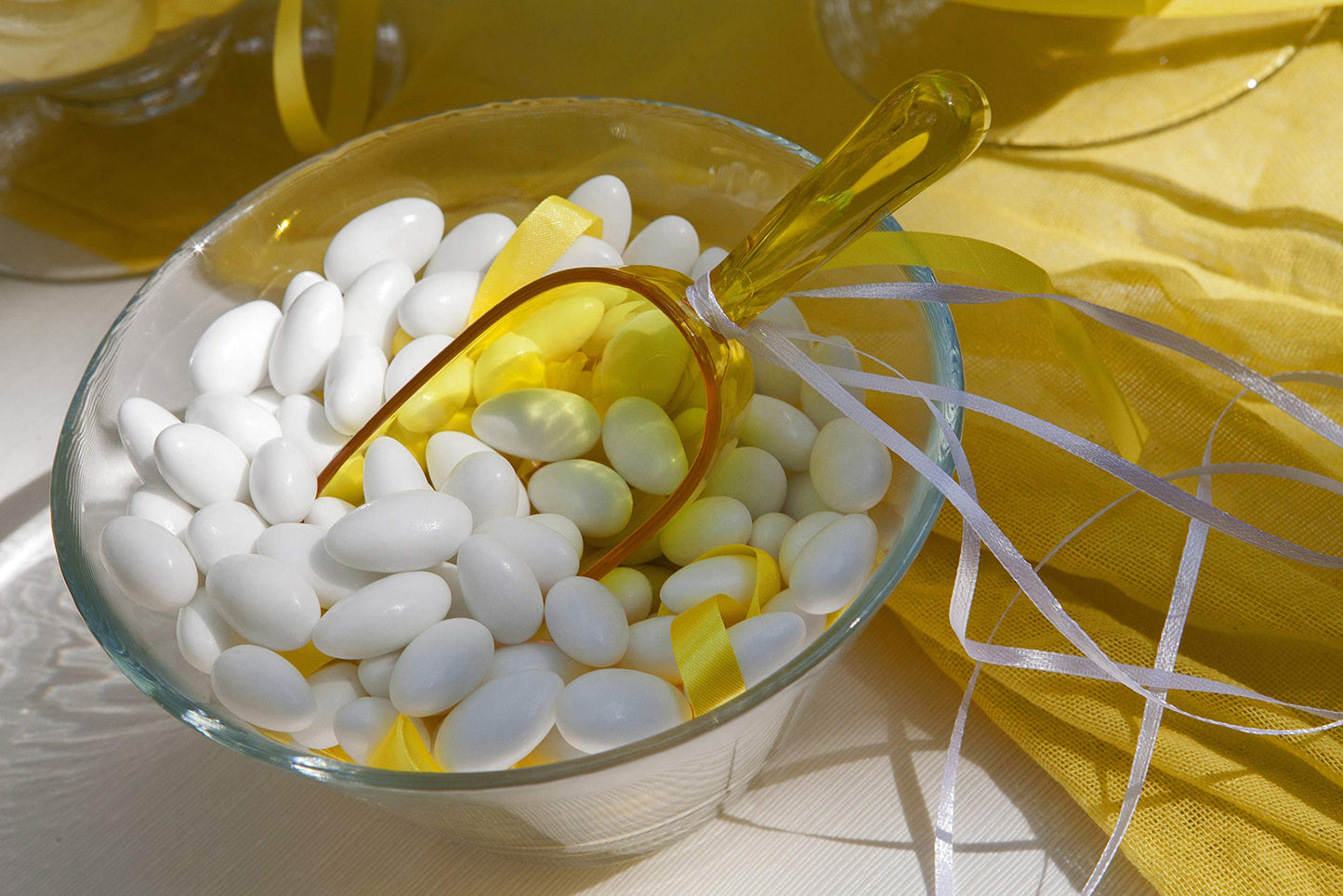 White Jordan Almonds (4-Pack) Wedding Shower Party Favor Premium White Candied Nuts (6 Lbs Total)
