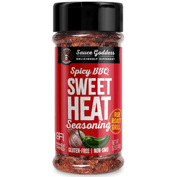 Sauce Goddess Spicy BBQ Sweet Heat Spice Shaker, Barbeque Rub with Brown Sugar and Garlic, 5.2 oz, Pack of 1
