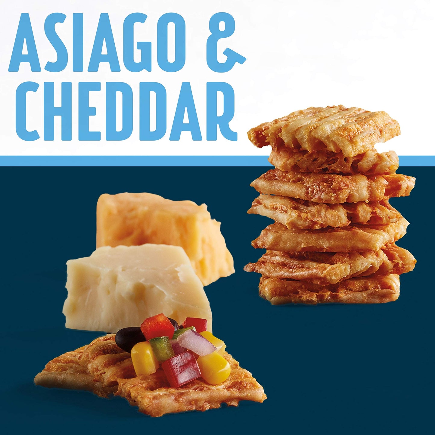 John Wm. Macy'S Cheesecrisps | Asiago & Cheddar | Twice Baked Sourdough Crackers Made With 100% Real Aged Cheese, Non Gmo, Nothi