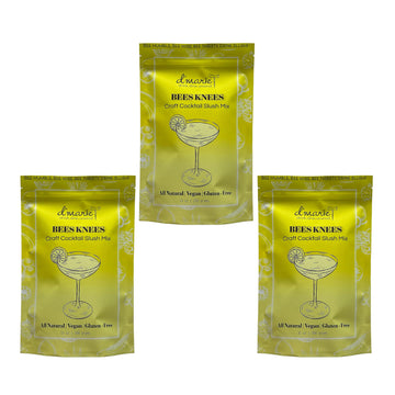 Frozen Mixed Flavor Drink Mix - Each Bag Makes 10 Slushies - Bees Knees Drink Powder Pouches For Beverage-Style - All Natural Low Sugar Mixer  No Blender Needed  3 Pack