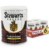 Stewarts Colombian Light Medium Roast Ground Coffee Blend - Mild, Bright, Tasty Flavored Gourmet Coffee Grounds - Great for Hot,