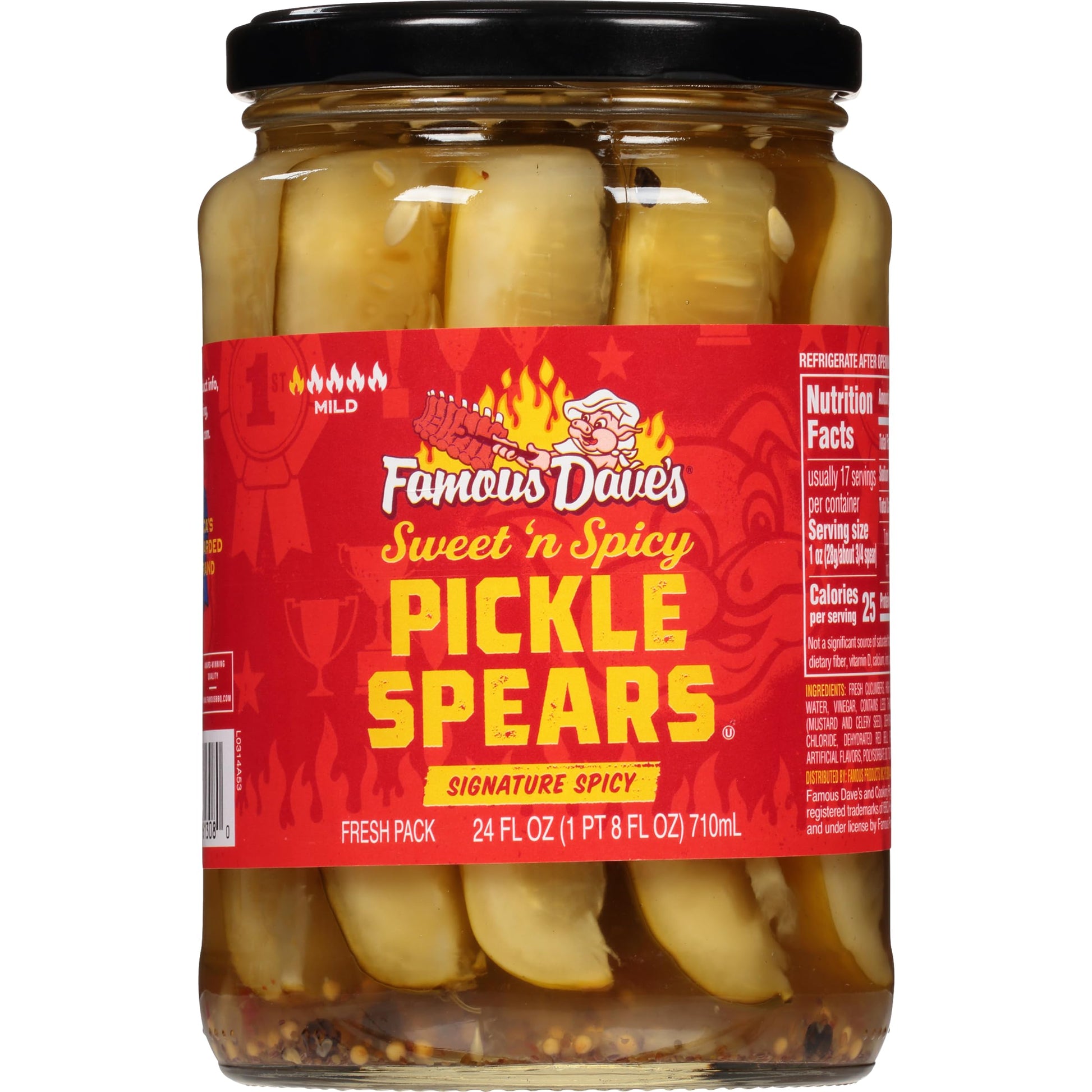 Famous Daves Sweet n Spicy Pickle Spears - 24 oz (Pack of 1)