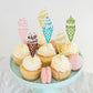 Ercadio 25 Pack Ice Cream Cupcake Toppers Glitter Cupcake Picks For Baby Shower Birthday Summer Hawaii Theme Party Cake Decorati