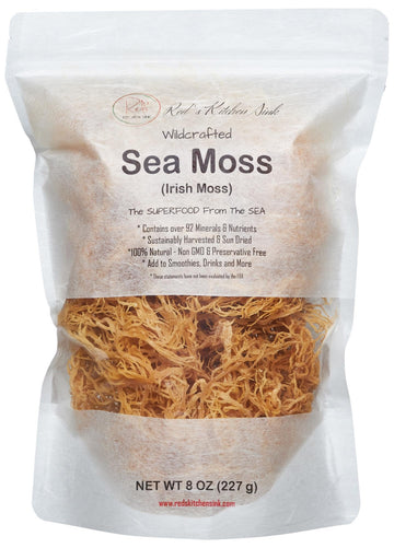 Sea Moss | Irish Sea Moss | Wildcrafted - 100% Natural, Makes 120+ Oz Of Seamoss Gel, From St. Lucia | Dr. Sebi - 8Oz