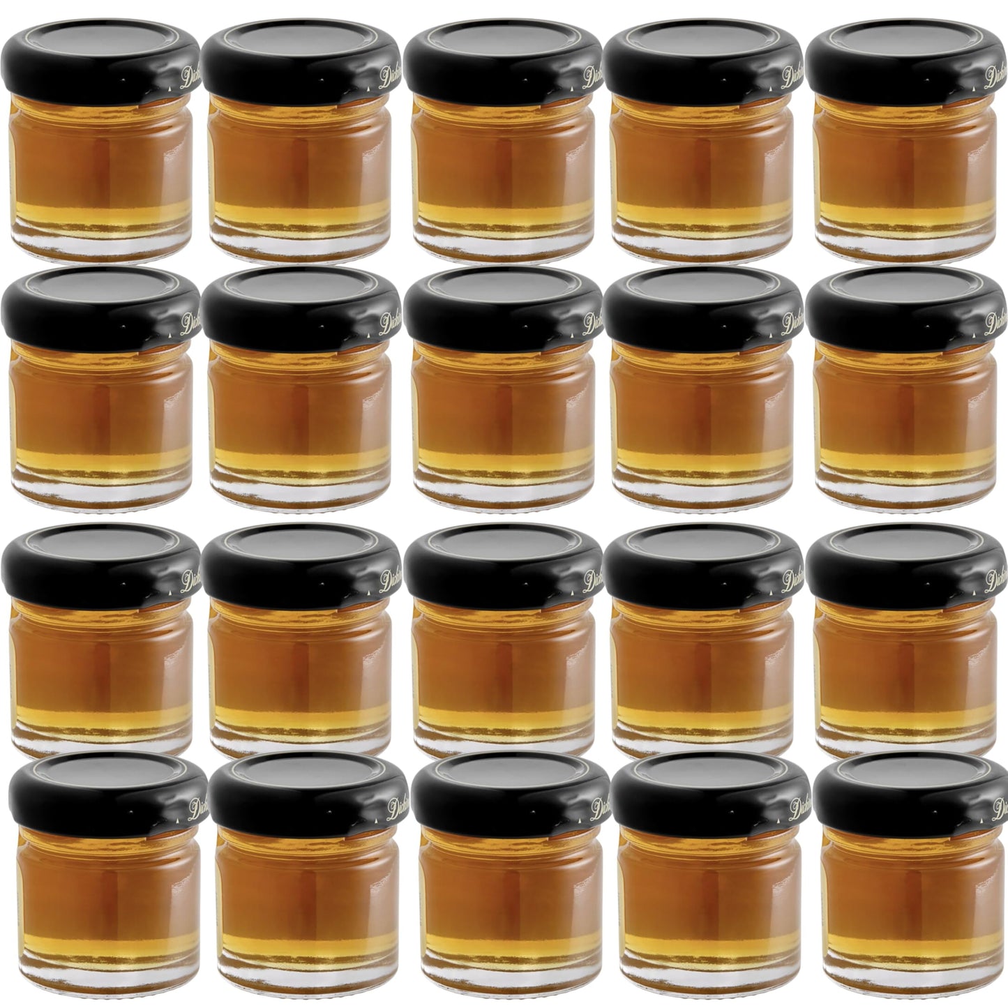 Movelo Pure Honey Mini Jars, 1.1 oz Each, Pack of 16, 100% Natural Honey, Ideal for Tea, Breakfast, Travel, Restaurants, Gift Baskets