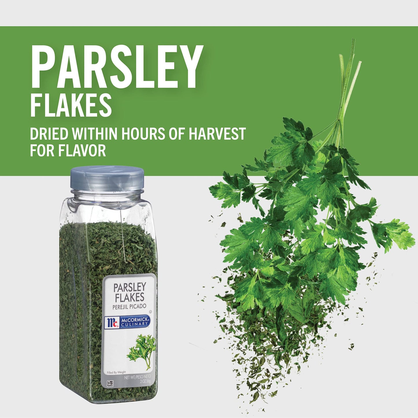 McCormick Culinary Parsley Flakes, 2 oz - Dried Parsley for Flavoring Chicken, Salads, Fish
