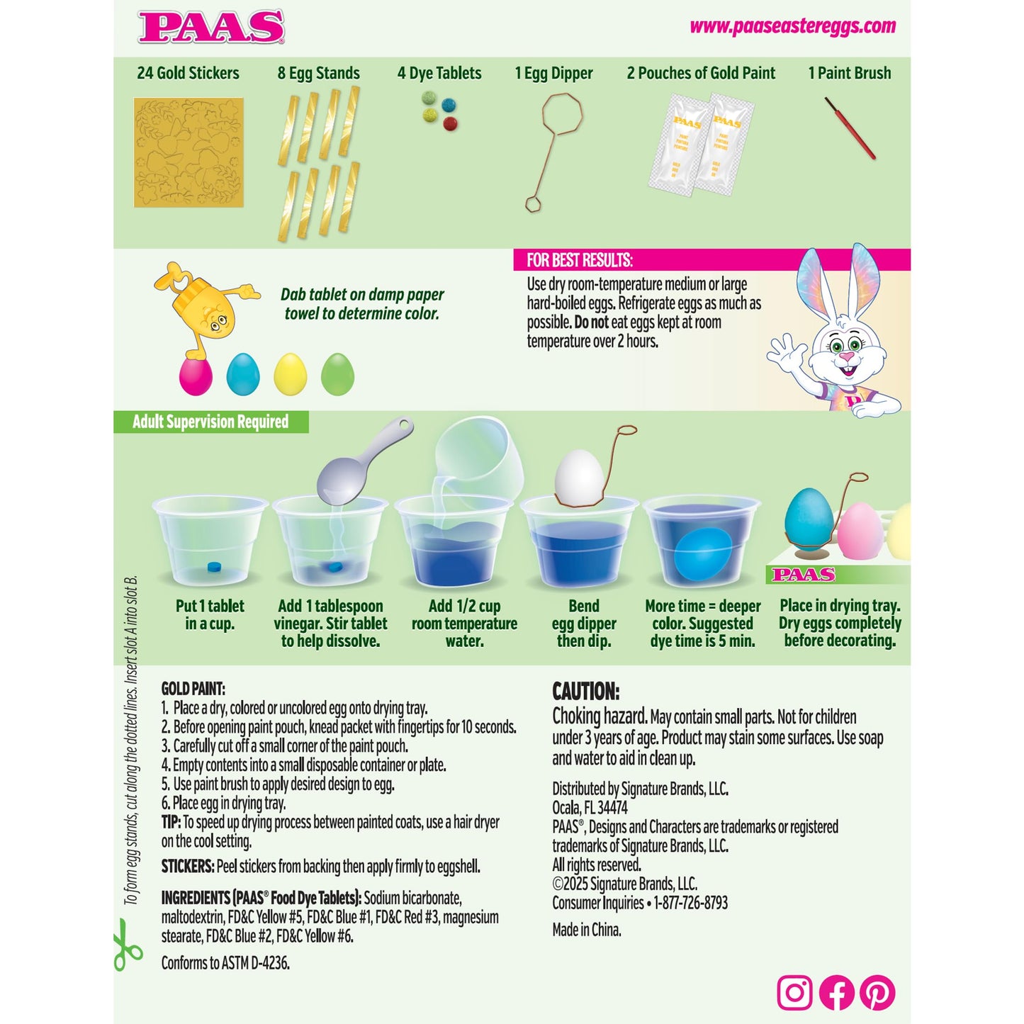 Paas Golden Shimmer Egg Decorating Kit - Add A Shiny Gold Touch To Your Easter Eggs With 24 Gold Stickers And 2 Pouches Of Gold