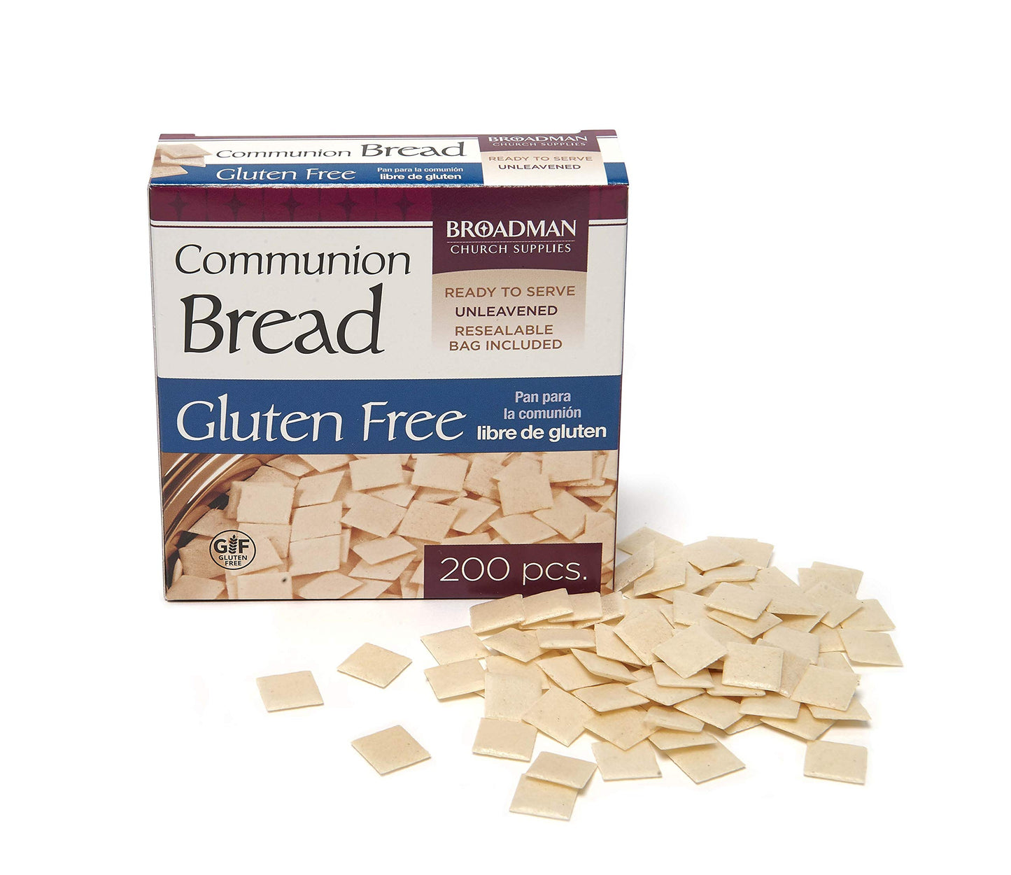 B & H Publishing 144321 Communion-Bread Baked Gluten Free Square - Pack Of 200