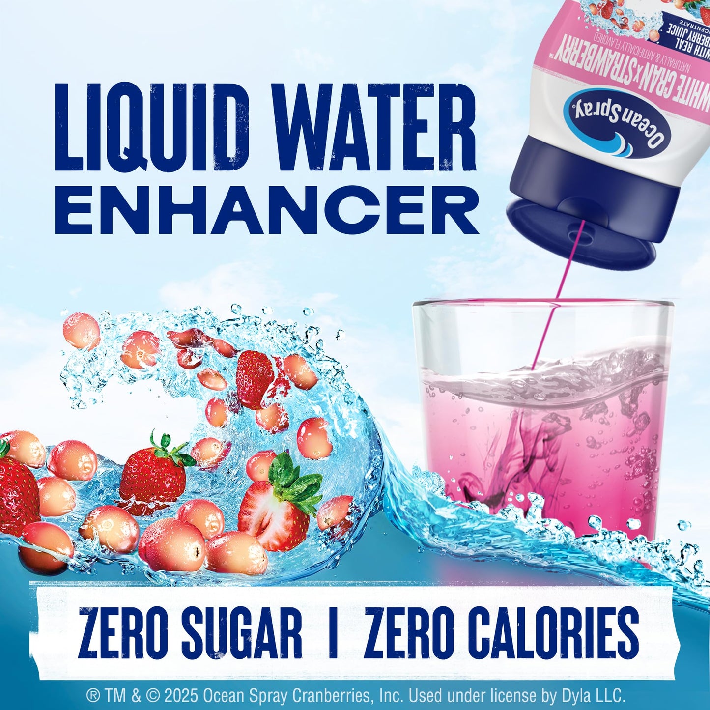 Ocean Spray Liquid Water Enhancer  White Cran-Strawberry  Zero Sugar with Real Cranberry Juice (4 Bottles  Makes 96 Flavored Water Drinks)