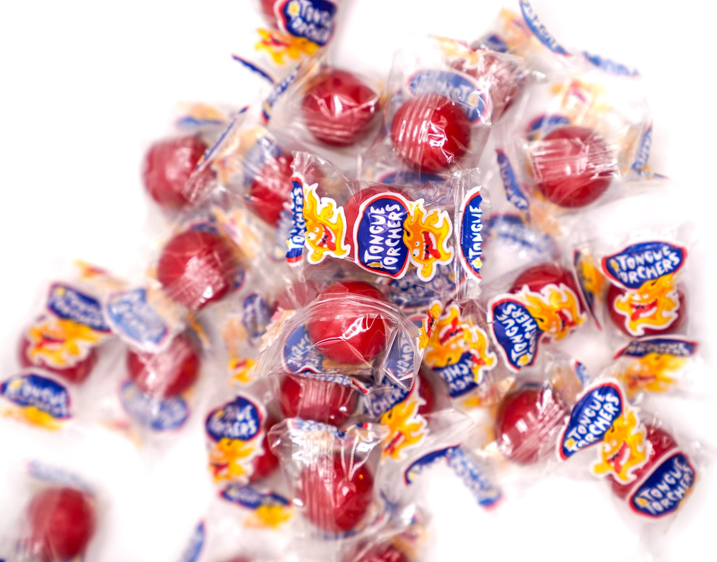 DM Sweets Tongue Torchers Hot Spicy Cinnamon Hard Candy - 100 Fiery Red Individually Wrapped Pieces, Perfect for Candy Lovers