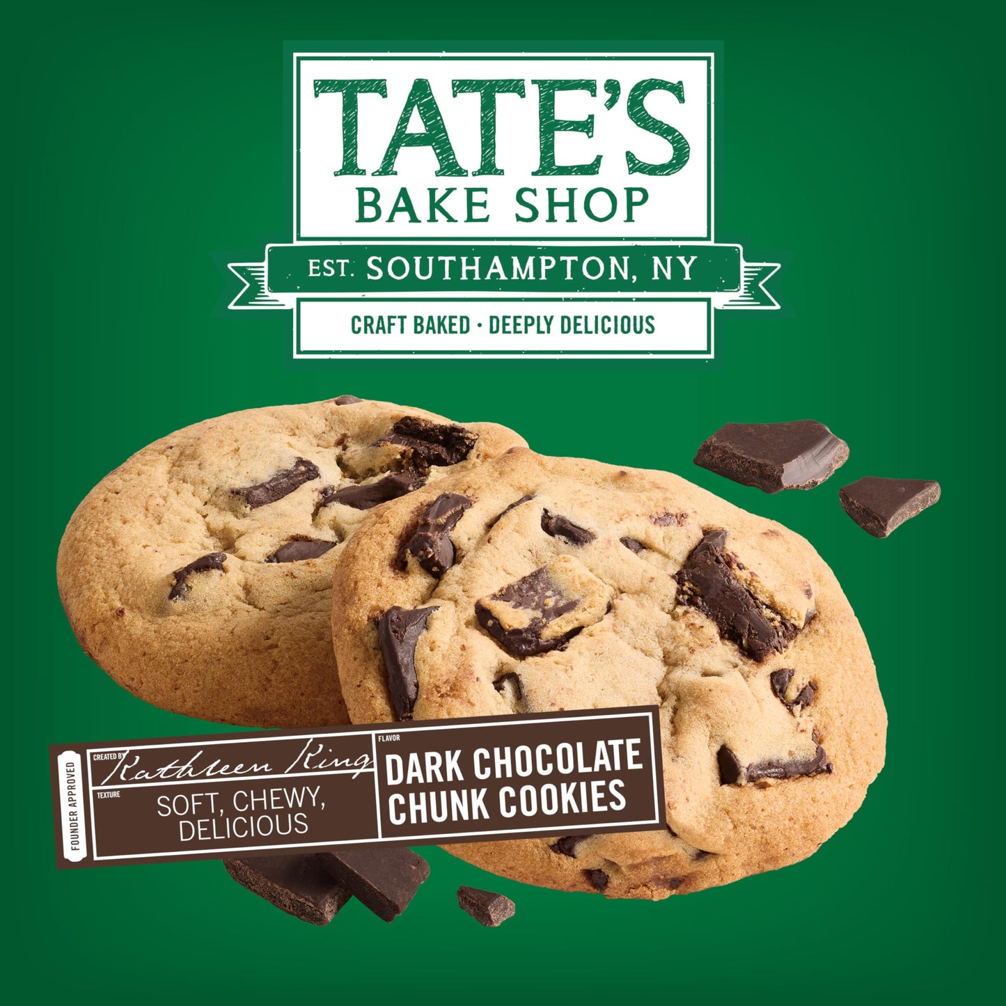 Tates Bake Shop Soft Baked Cookies, Dark Chocolate Chunk, 4 Bags, 8 oz Each, 10 x 15 x 8 inches