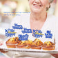 Rssta i Cupcake Toppers, 24 Pack Retirement Decoration, Glitter No Work Zone, Paper, 2.8 x 4.4 inches, Design 3 Blue