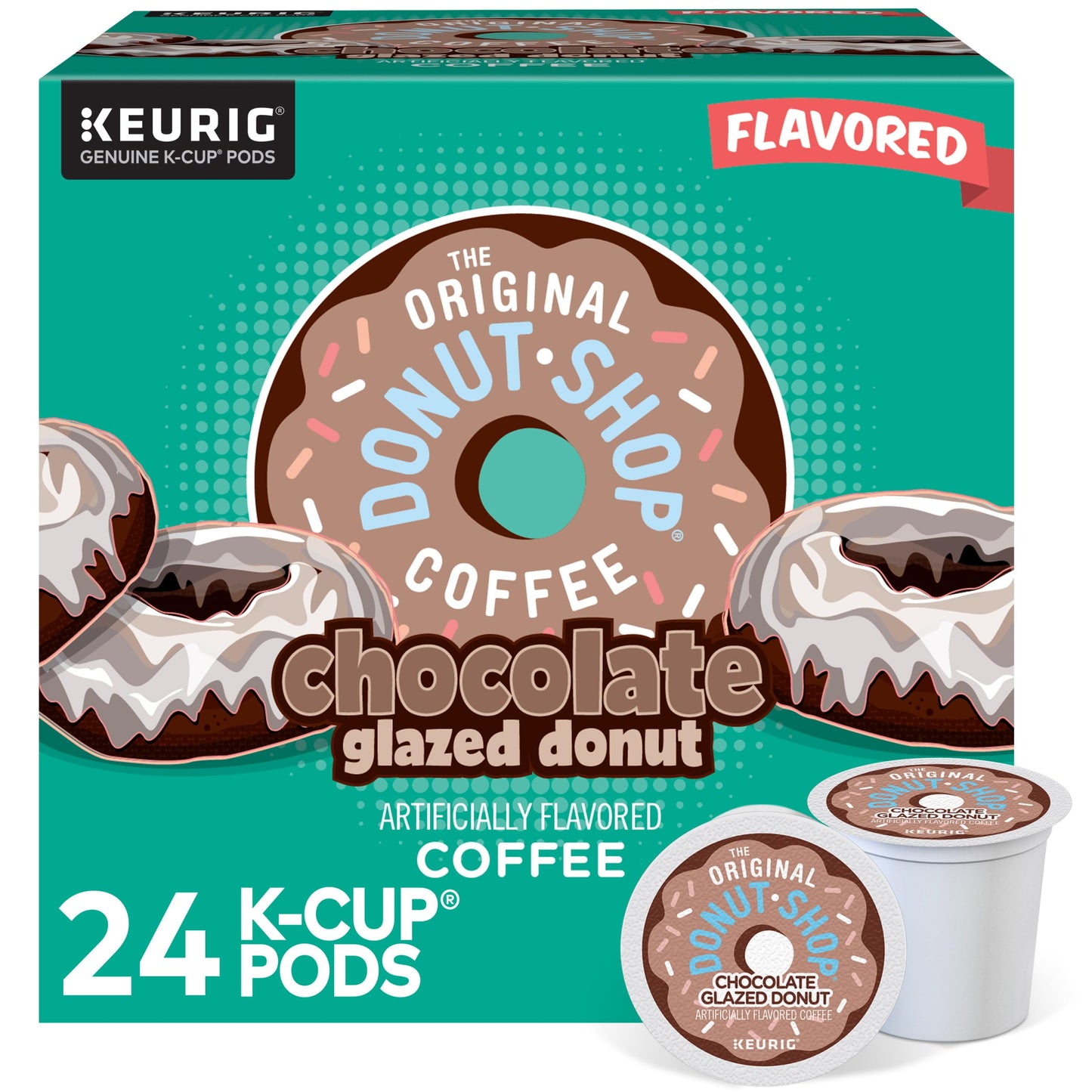 Keurig Coffee Pods K-Cups 16 / 18 / 22 / 24 Count Capsules All Brands / Flavors (24 Pods Donut Shop - Chocolate Glazed Donut)