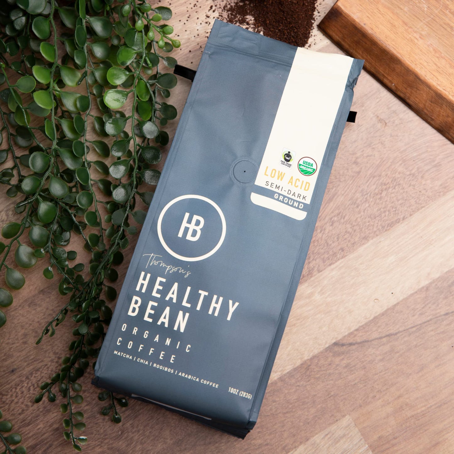 Healthy Bean Coffee - Organic Low Acid Coffee Ground, Superfood Infused Healthy Coffee, Clean Coffee Organic - Usda Organic Grou
