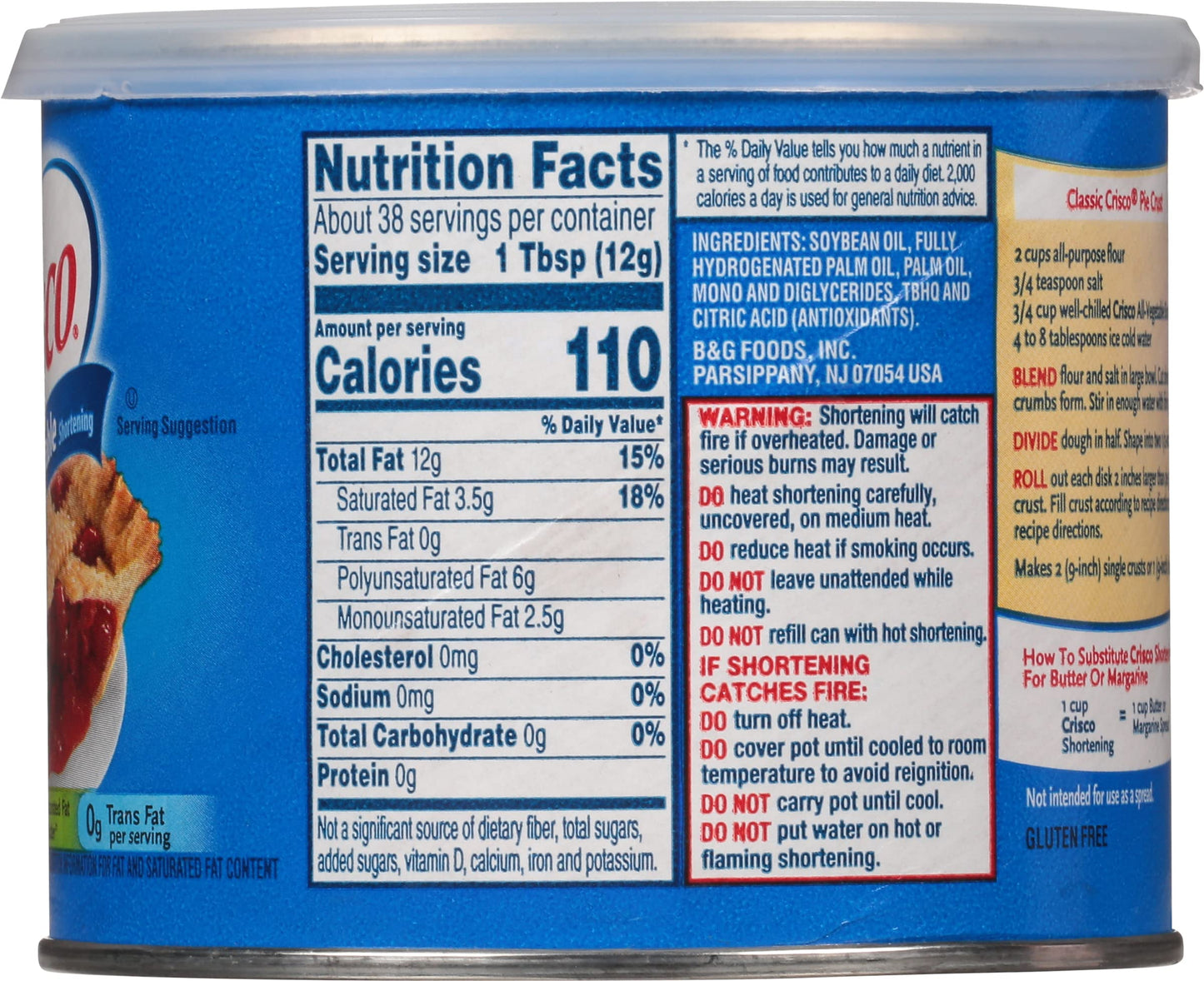 Crisco All-Vegetable Shortening, 16 Ounce