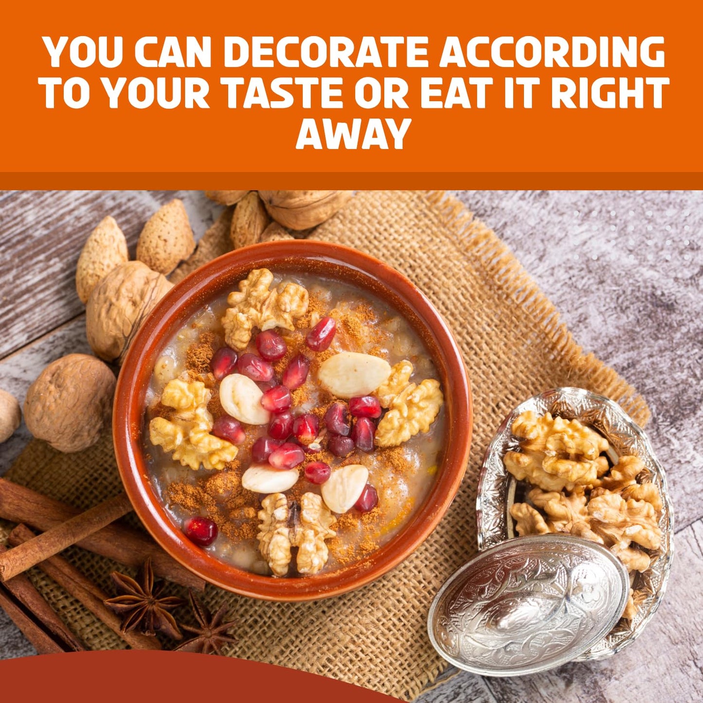 Ashure Authentic Turkish Dessert With Grains, Dried Fruits, And Nuts. Ready To Eat. Asure, Noah'S Pudding. 7 Ounce (Pack Of 4)