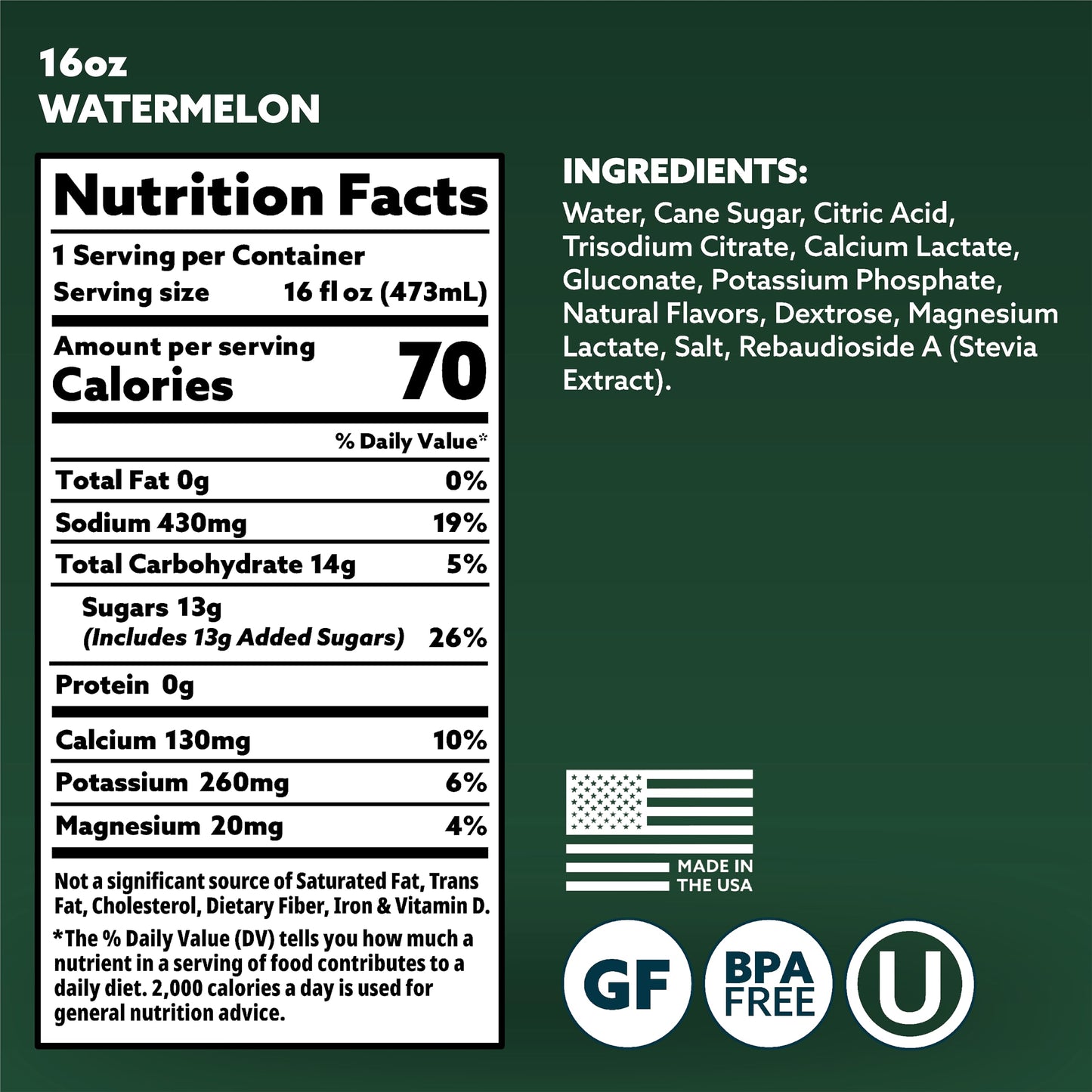 HOIST Premium Hydration Electrolyte Drink, Watermelon Flavor, 16 Fl Oz (Pack of 12)