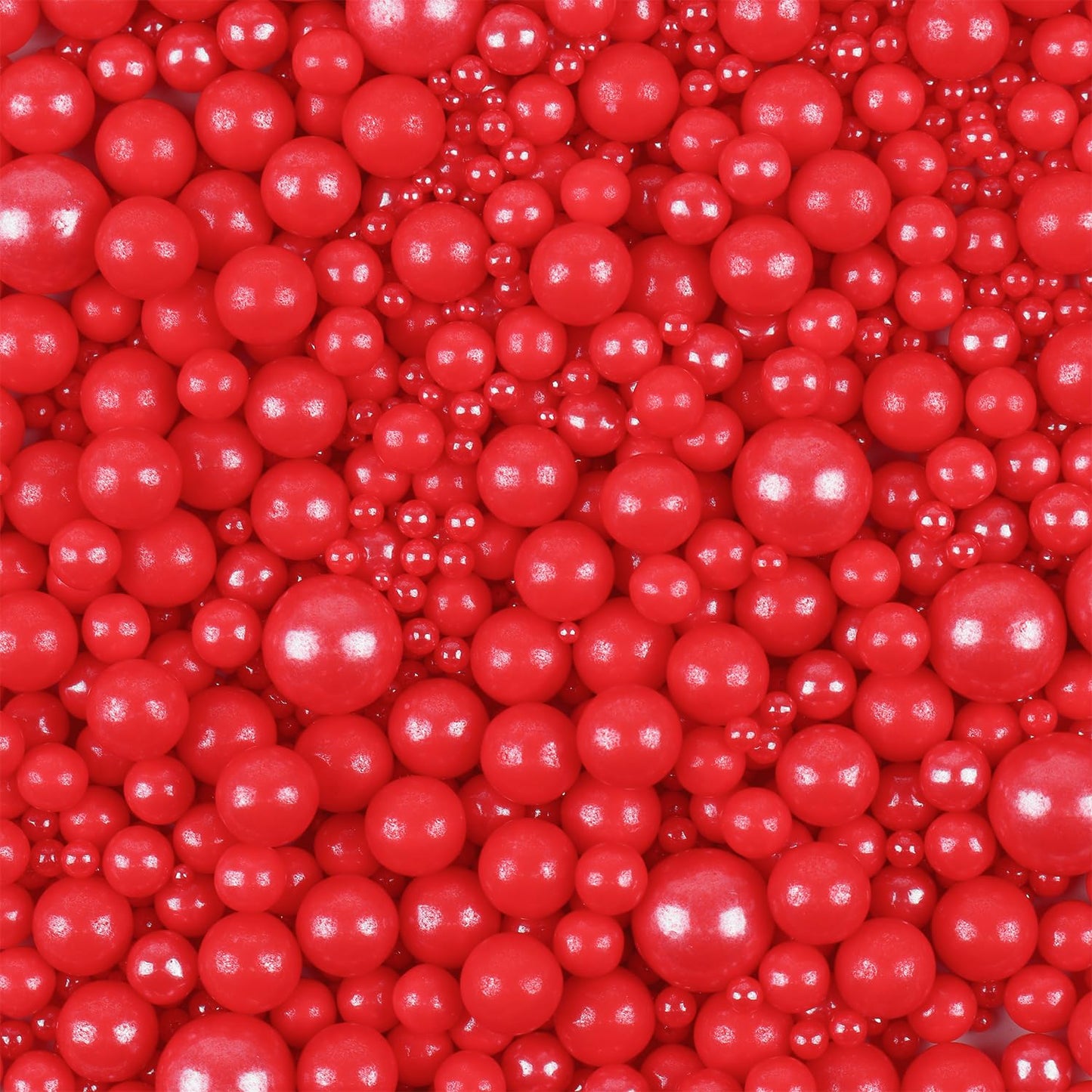 Red Sprinkles For Cake Decorating, Toppings Cake Decorations 3.5 Ounce, Edible Sugar Pearls Mixing Sizes For Cupcake Topper, Coo
