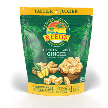 Reed'S All Natural Crystallized Ginger Nuggets In A 16 Oz Resealable Bag - Baby Ginger Root Fruit Slices Sweetened With Raw Cane