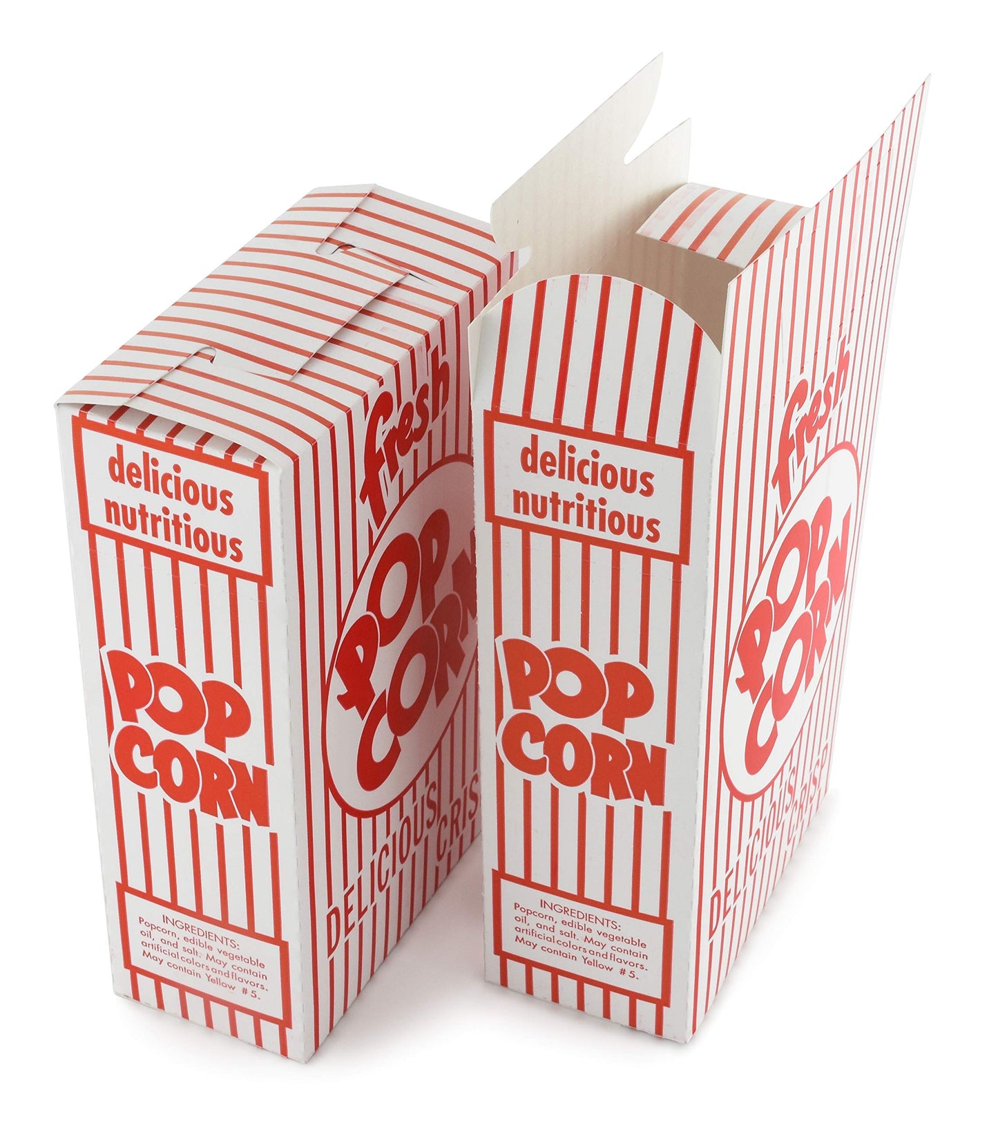 Snappy Popcorn 1-E Small Red and White Close Top Popcorn Boxes, 3/4 Oz, 500 Count