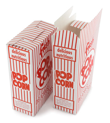 Snappy Popcorn 1-E Small Red and White Close Top Popcorn Boxes, 3/4 Oz, 500 Count