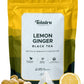 Teaniru Lemon Ginger Black Tea - 25 Pyramid Tea Bags (Serves Up to 50 Cups) - Whole Leaf Teas with Real Ingredients